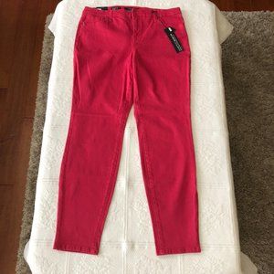 NWT rosy red Nine West Cigarette Fit skinny jeans 14